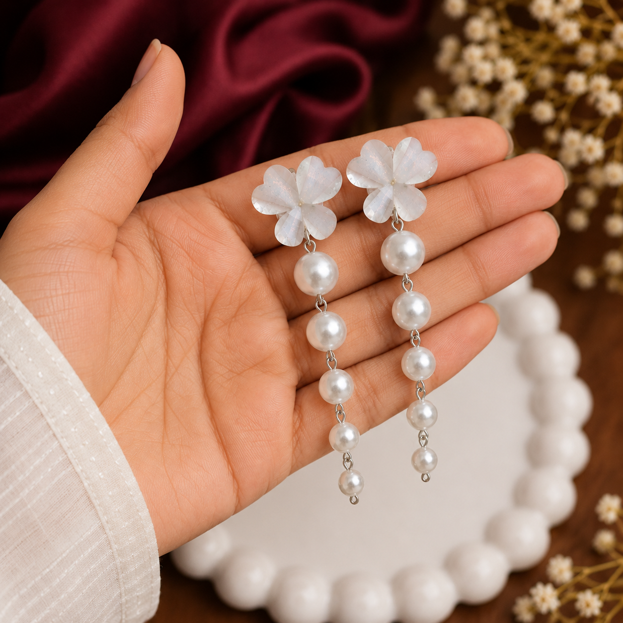 White Earrings