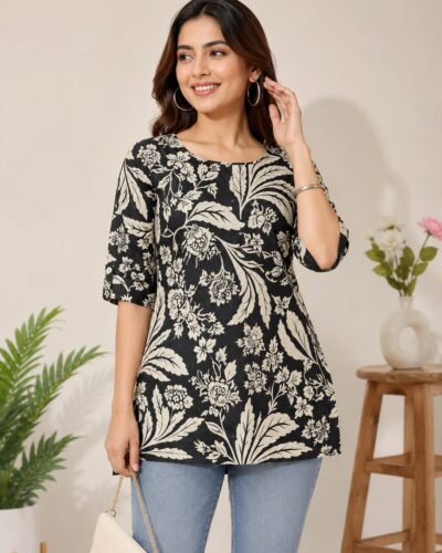 Slowy Women Black Short Kurti