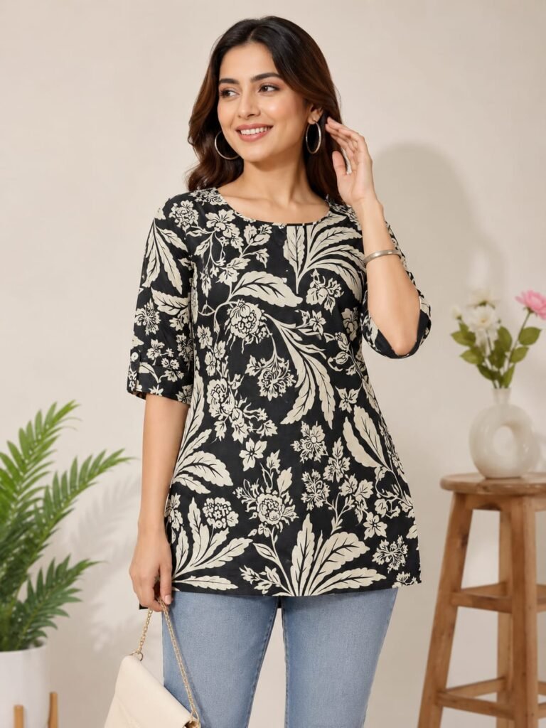 Slowy Women Black Short Kurti